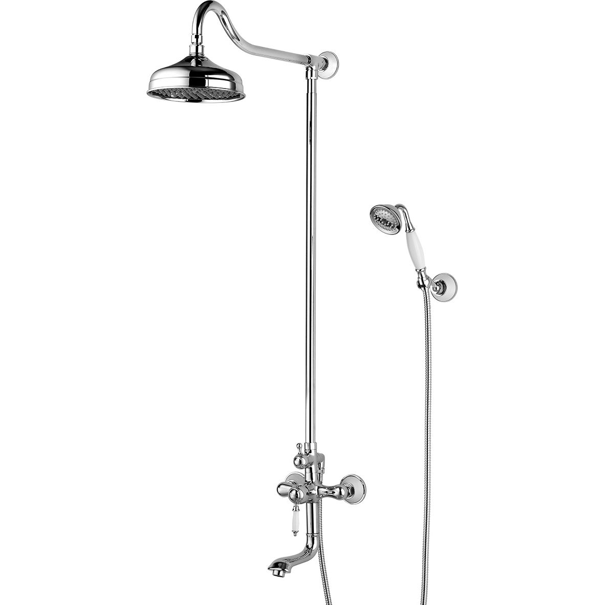 Смеситель для ванны с верхней душевой лейкой поворотным изливом 165 мм Lemark Villa, LM4862C