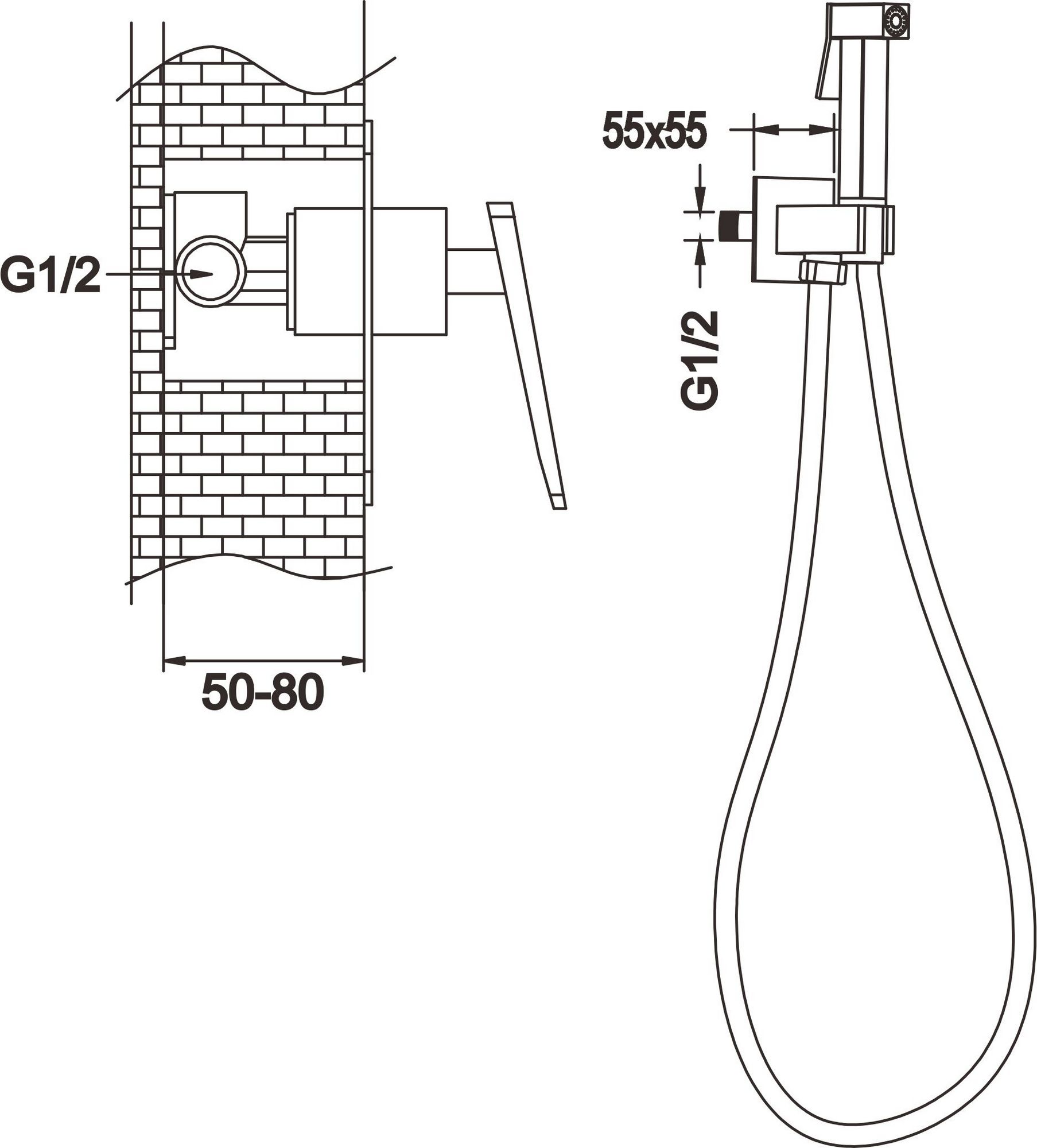 Гигиенический душ Rose, R1605F