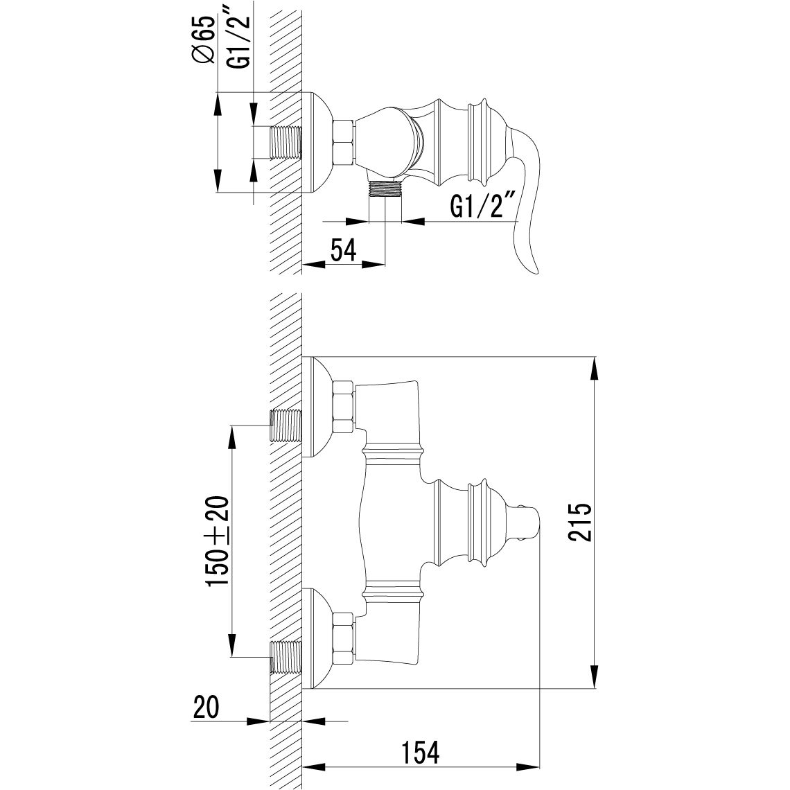 Смеситель для душа Lemark Brava, LM4703G