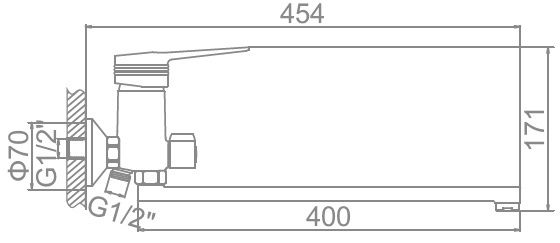 Смеситель для ванны Ledeme L2256