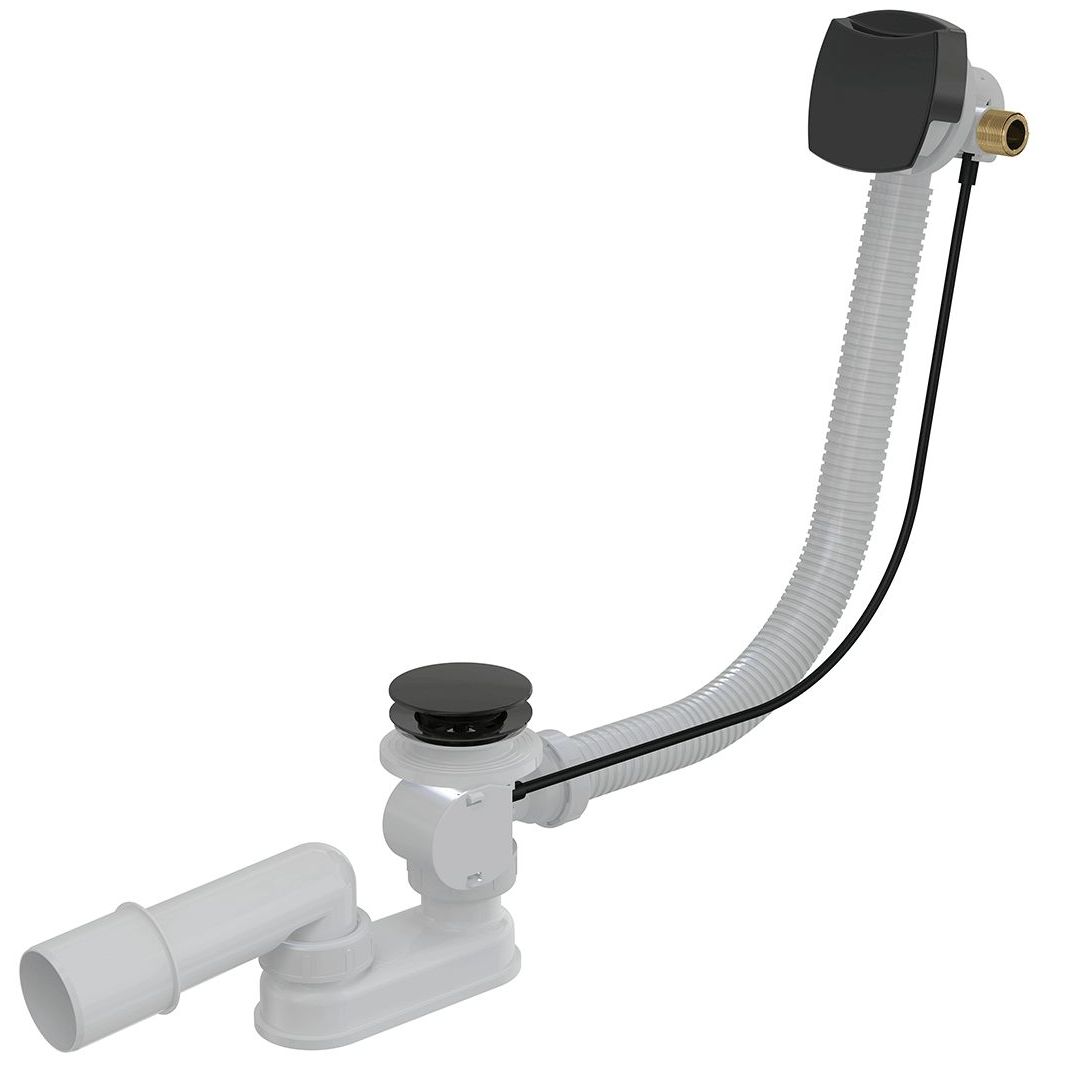 Сифон для ванны с напуском воды через перелив Alcaplast, A564BLACK