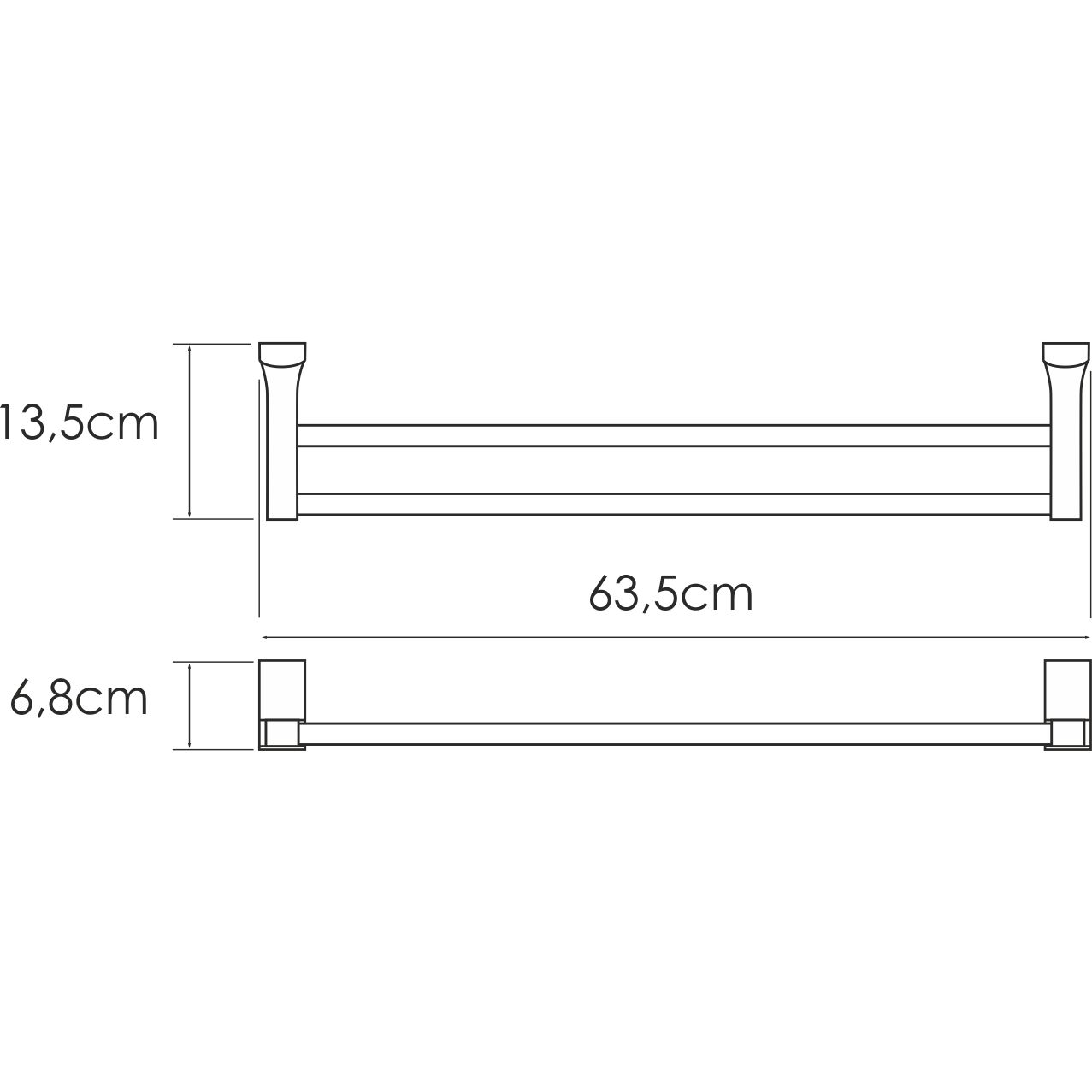 Штанга для полотенец двойная WasserKRAFT Leine, K-5040