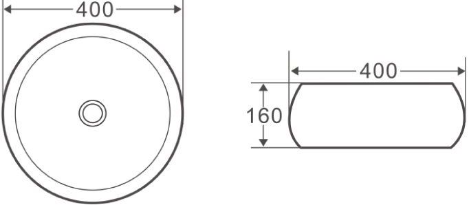 Раковина керамическая накладная Belbagno 40x40, BB1065