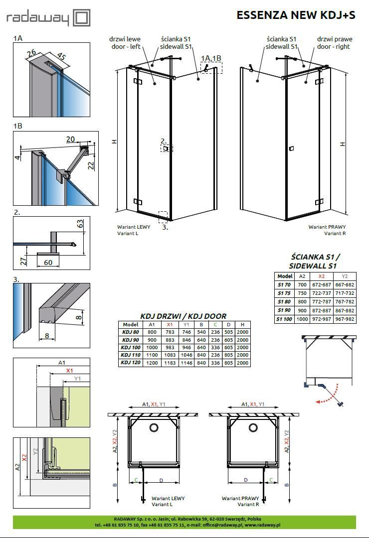 Душевая кабина Radaway Essenza New KDJ+S
