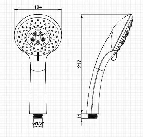 Душевая лейка 5 режимов Ledeme L01