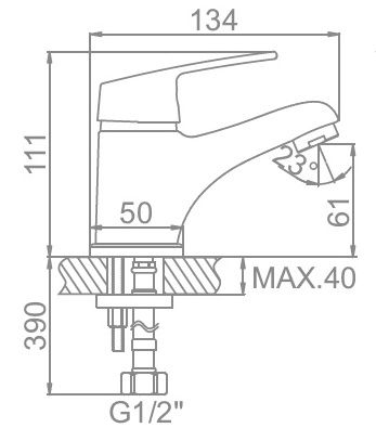 Смеситель для умывальника Ledeme L1016