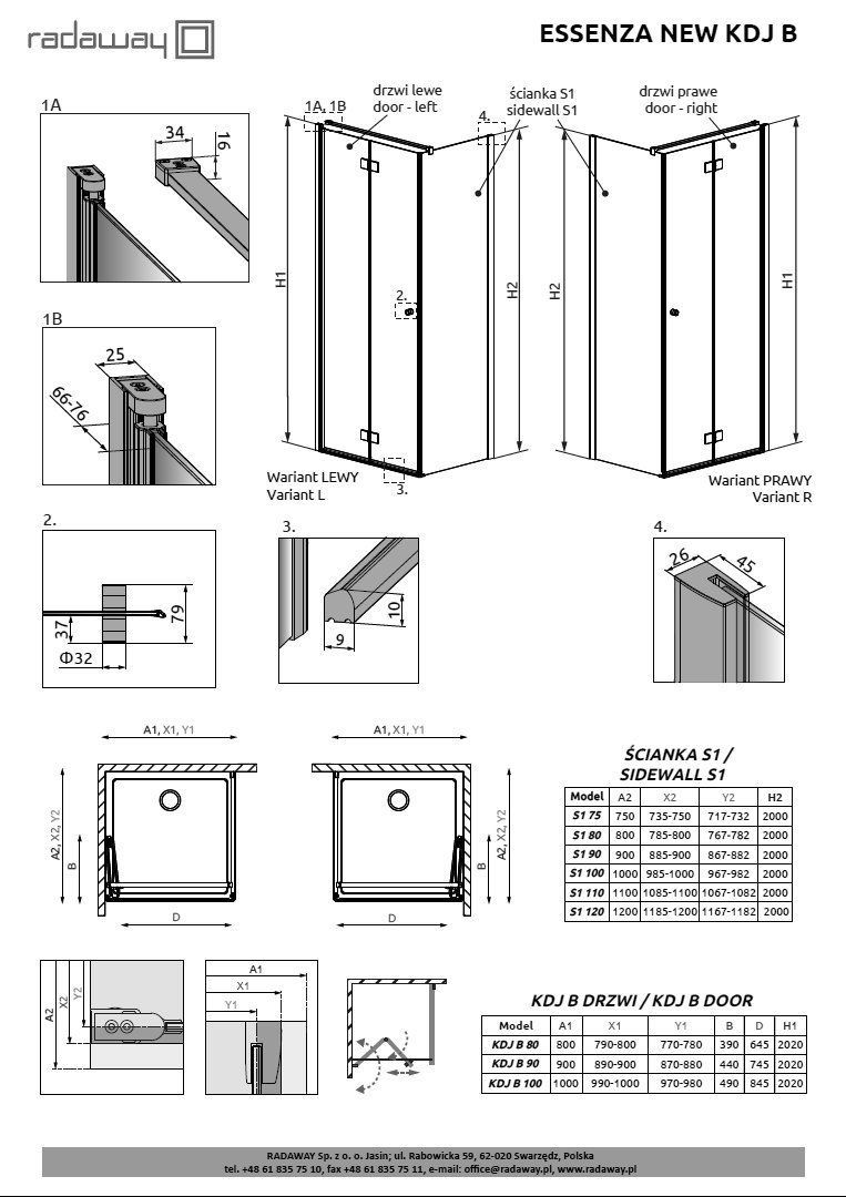 Душевая кабина Radaway Essenza New KDJ-B