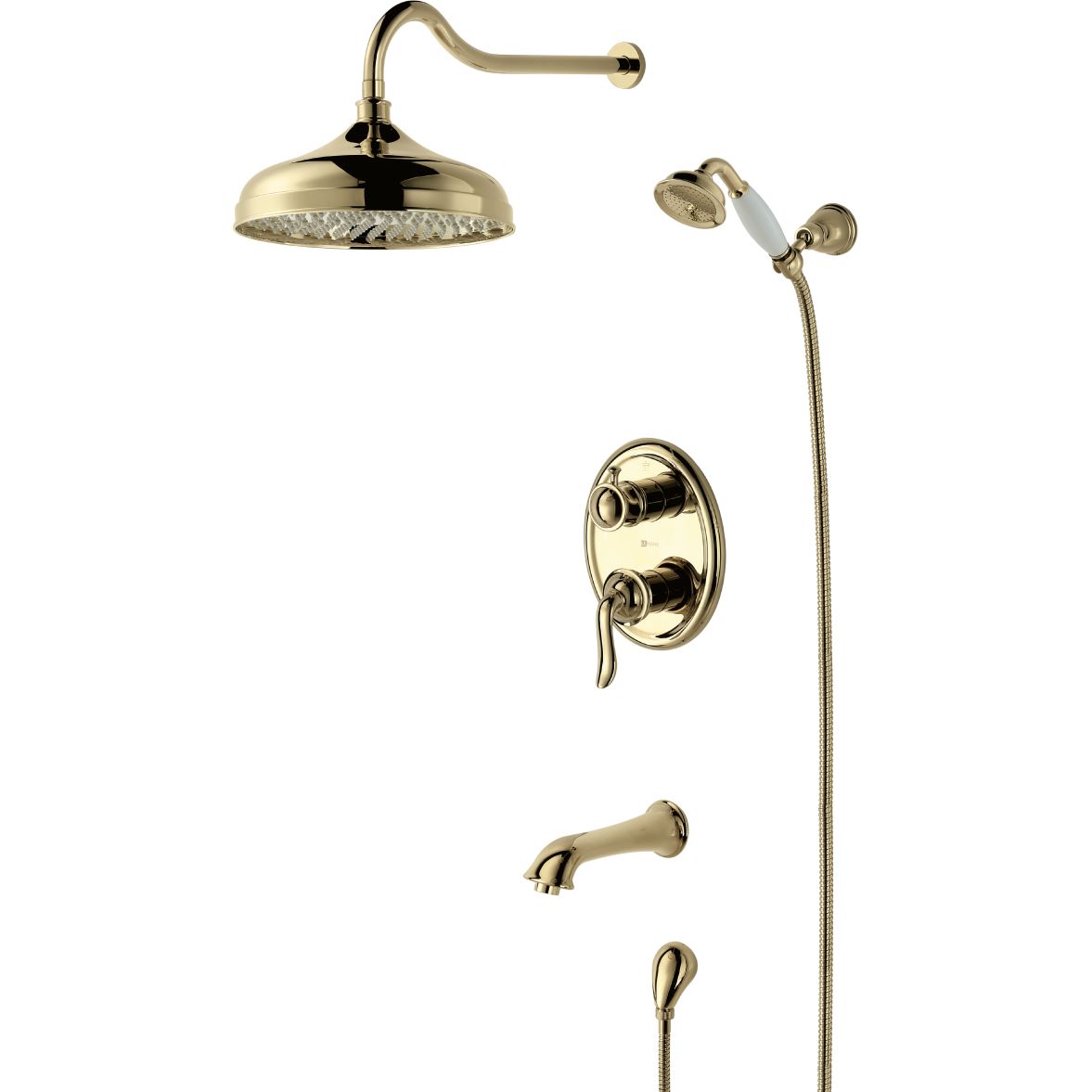 Смеситель для ванны и душа встраиваемый с дополнительной 1-функциональной лейкой Lemark Brava, LM4722G