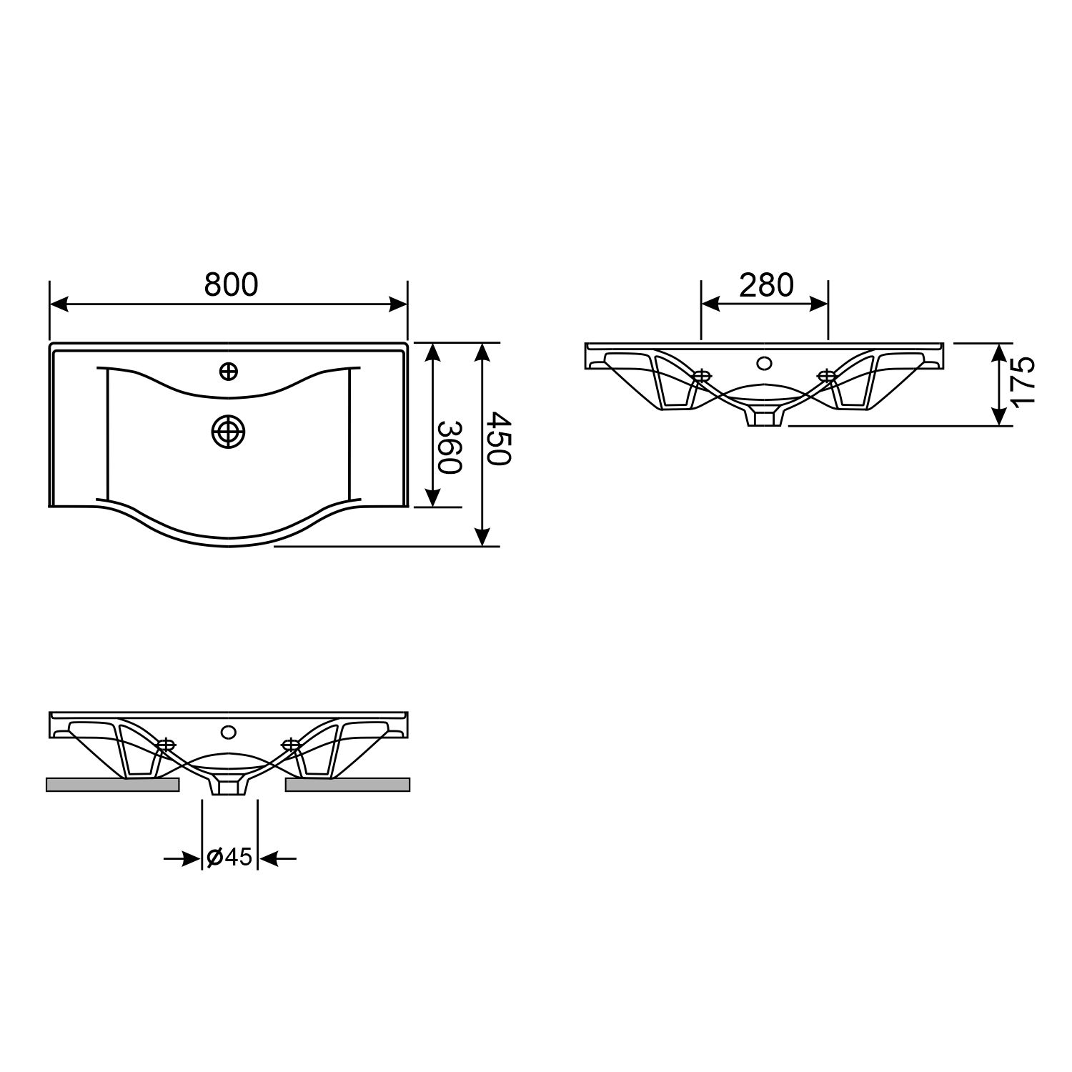 Настенная или мебельная раковина Wellsee Bisou 80x45, 151207000
