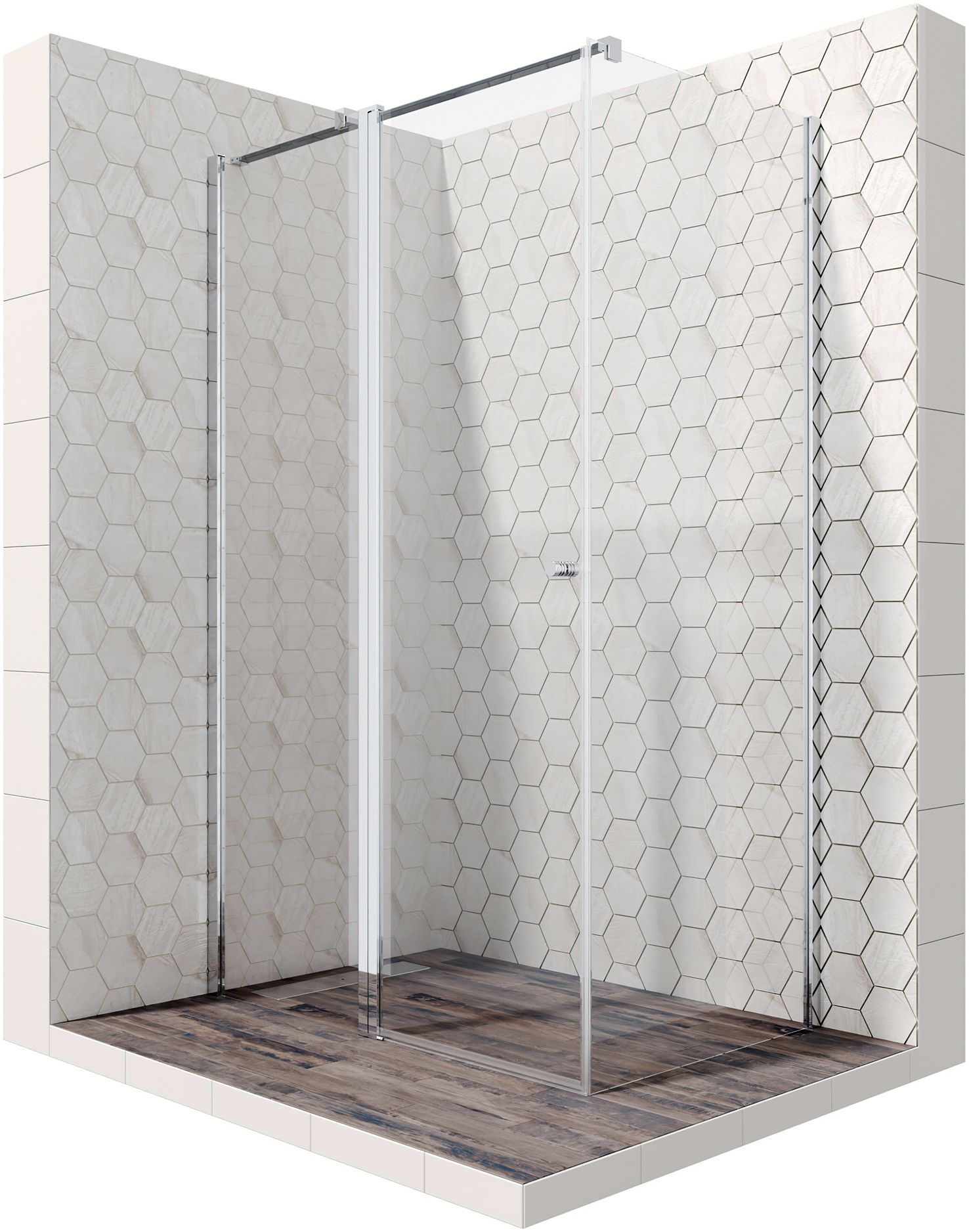 Прямоугольное душевое ограждение с распашной дверью Ambassador Nord 13011107