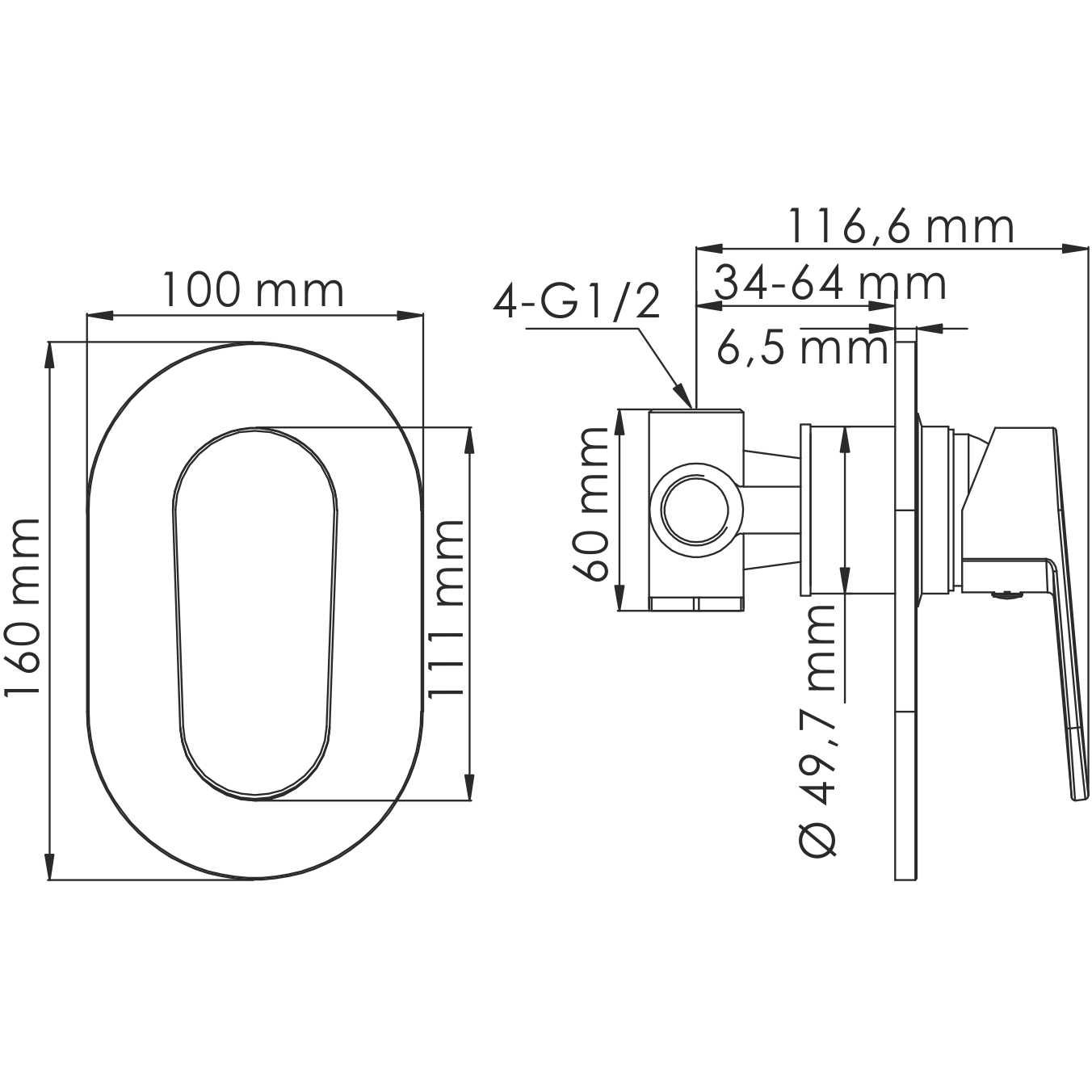 Смеситель для душа WasserKRAFT Donau, 5351