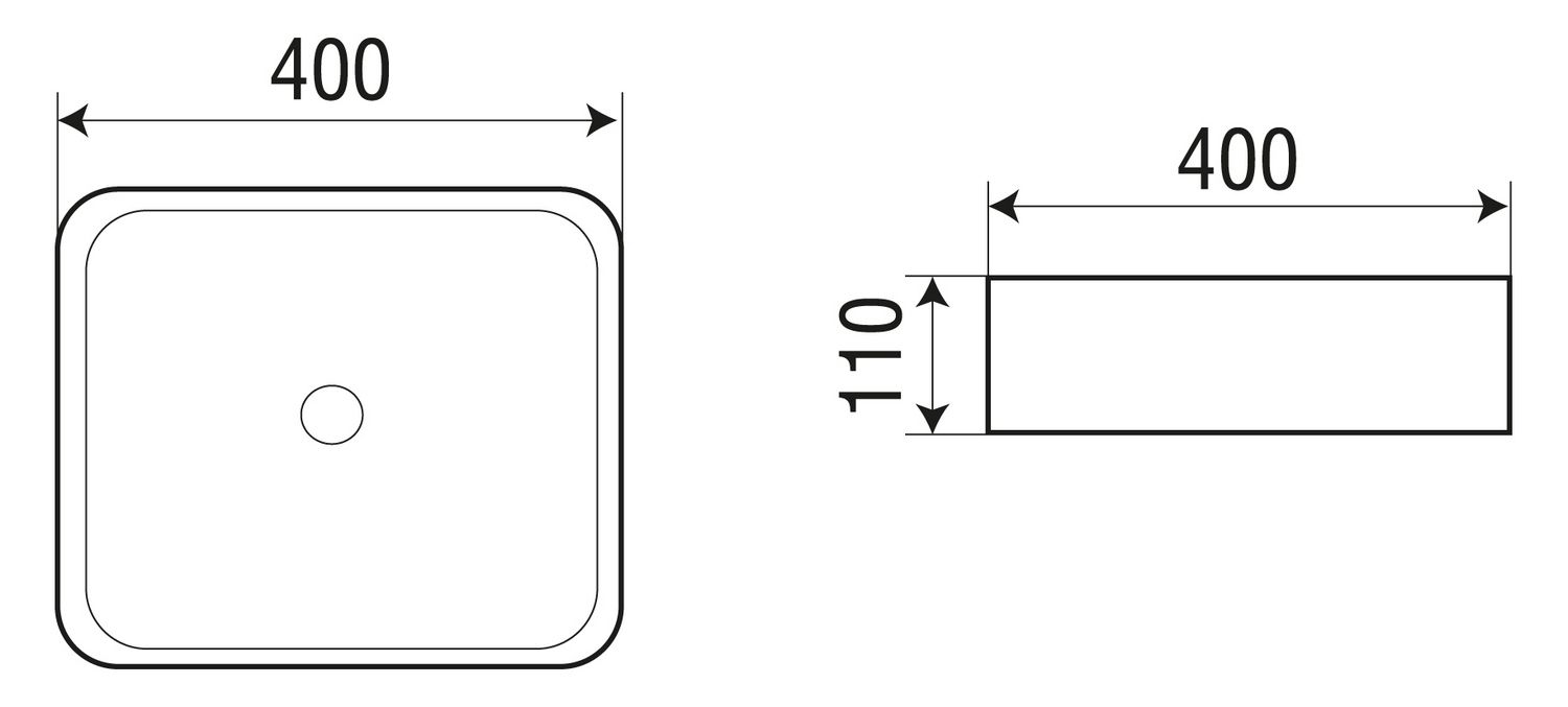 Раковина накладная WeltWasser ELBACH 2179 K512 40x40