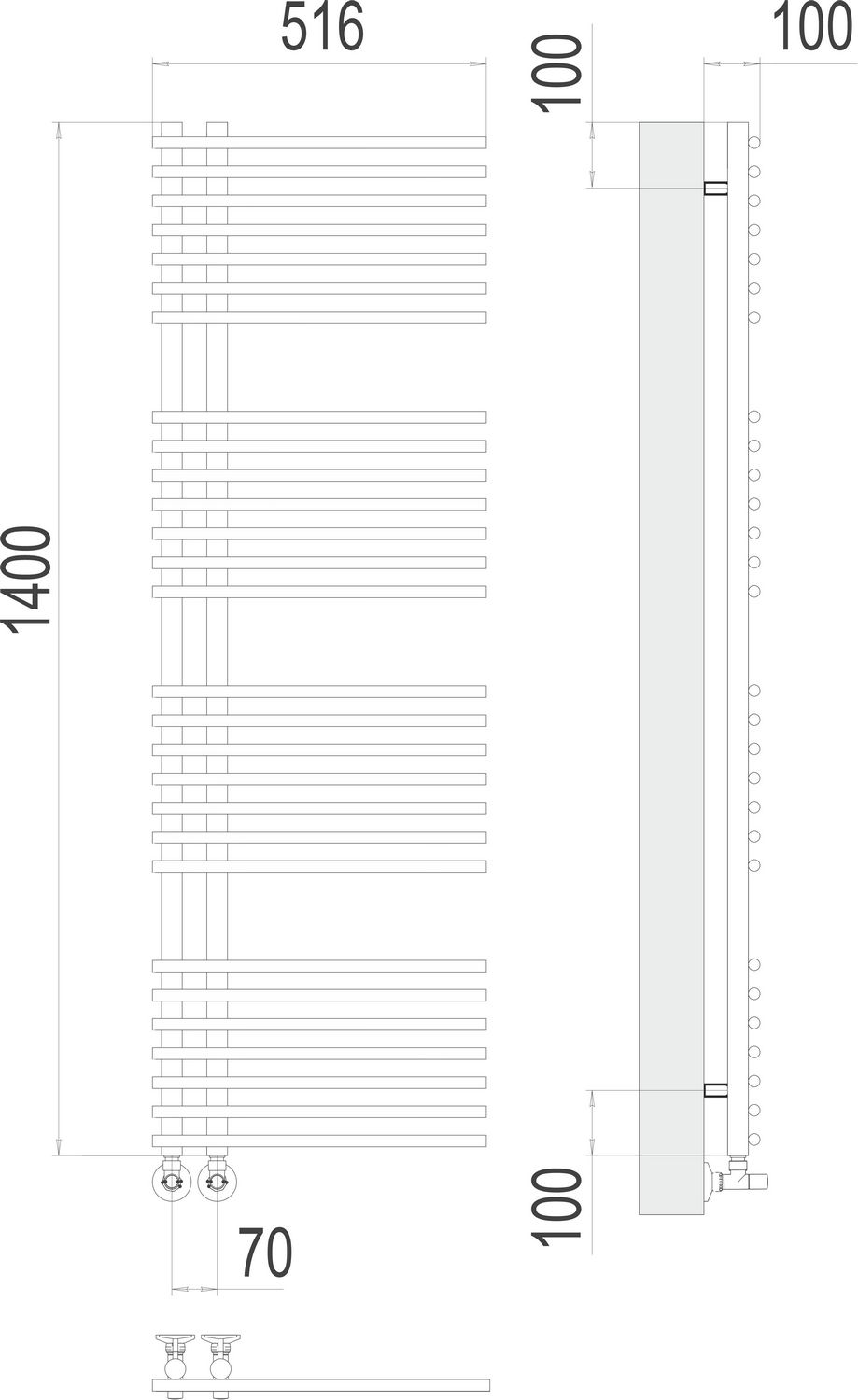 Полотенцесушитель Terminus Астра П28 7x140