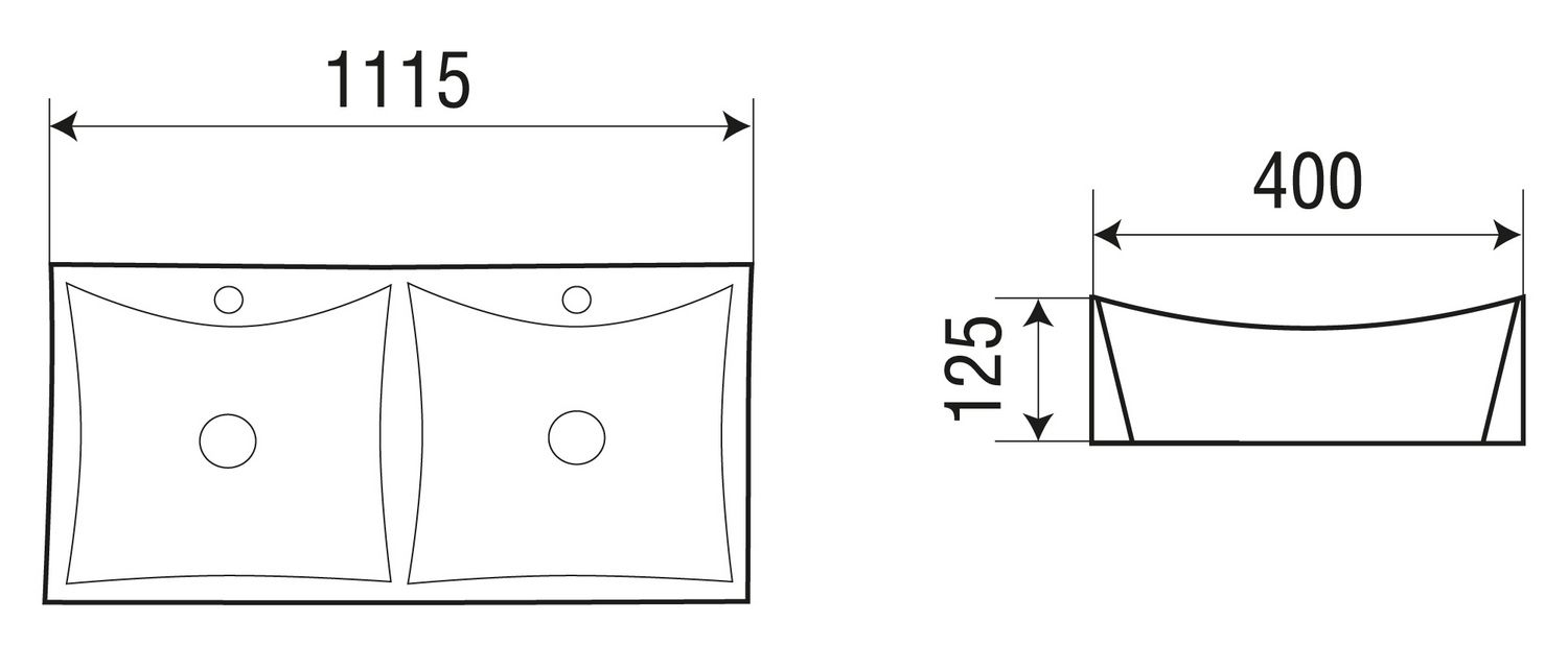 Раковина накладная WeltWasser ELBACH 2216 111.5x40