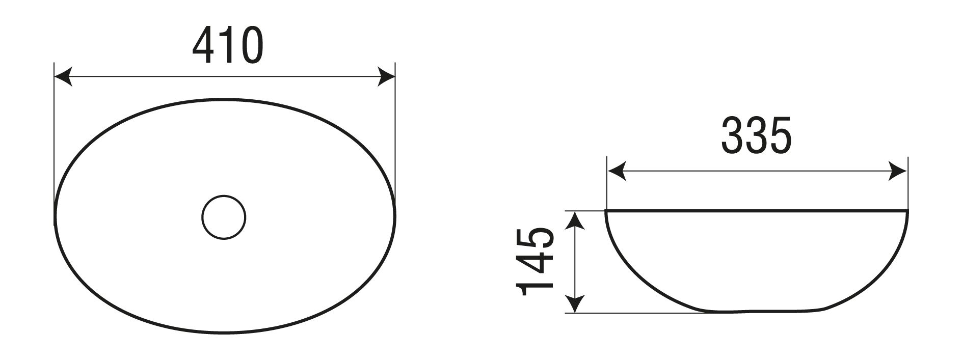 Раковина накладная WeltWasser ELBACH 3078 M804 41.5x33.5