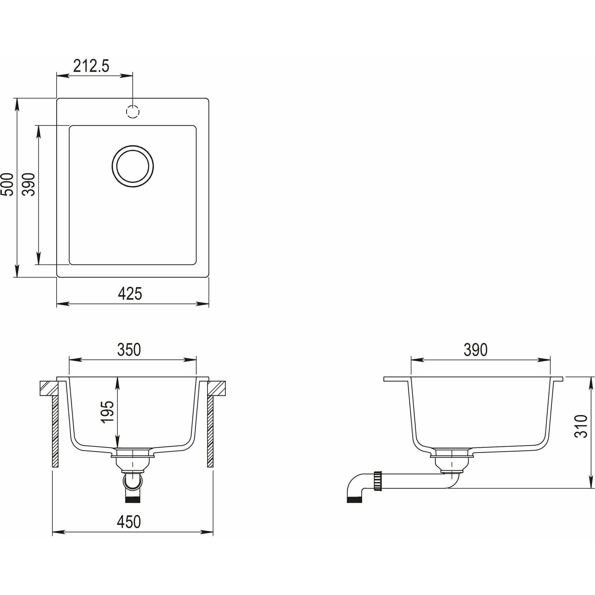 Мойка AquaSanita Simplex SQS 100 111 W silica