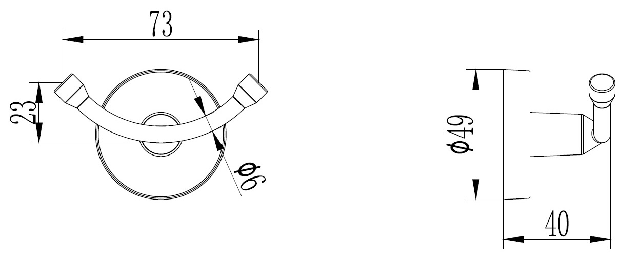 Крючок двойной Ledeme L1705-2