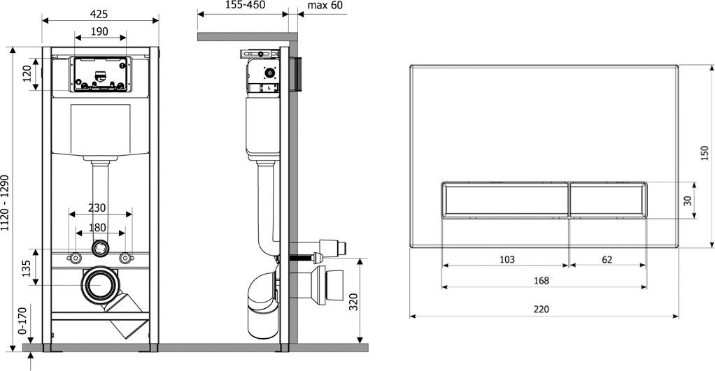 Комплект инсталляции для унитаза 4 в 1 Lavinia Boho Relfix, 77020027