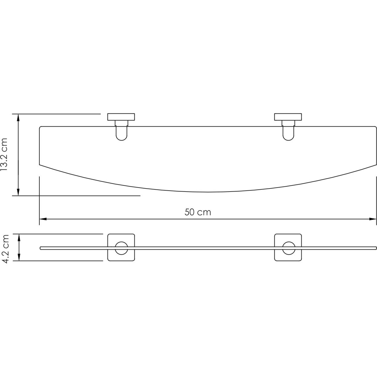 Полка стеклянная WasserKRAFT Lippe, K-6524