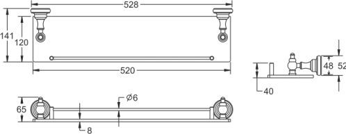Полка стеклянная 1-ярусная Rose, RG1119