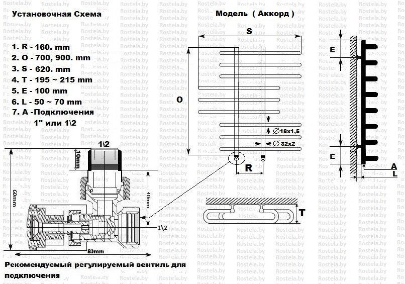 Полотенцесушитель Ростела Аккорд