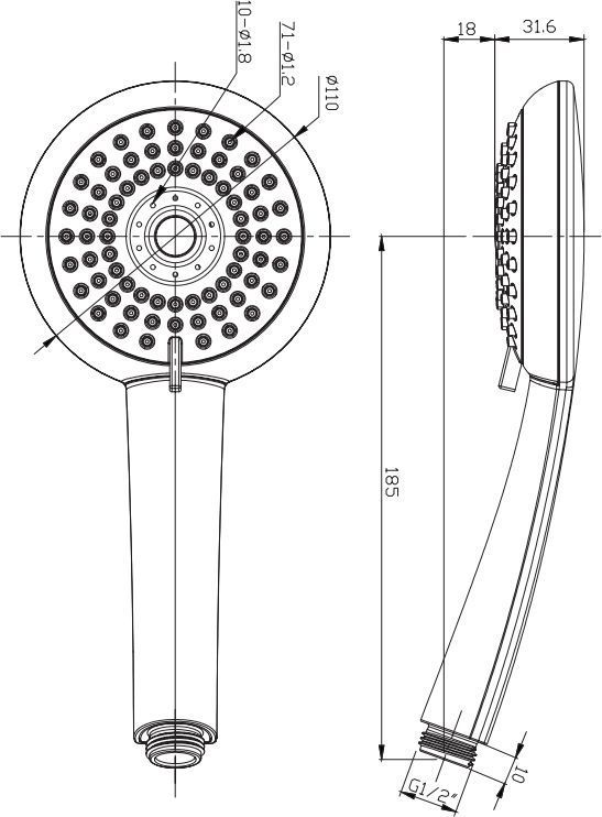 Ручной душ Omnires, ABEX-RCR