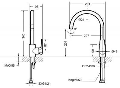 Смеситель для кухни Bravat Sourse F7173218CP