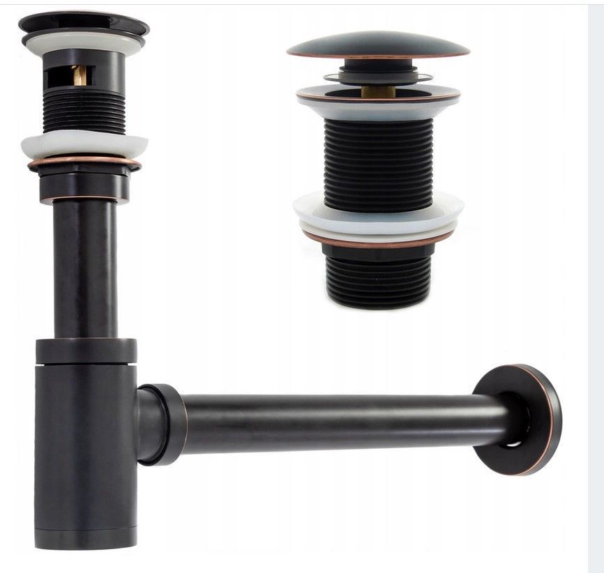 Сифон с донным клапаном Rea Old Black, REA-A8536