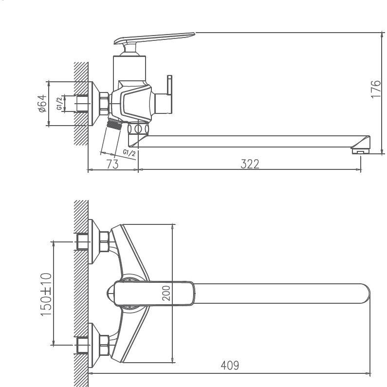 Смеситель для ванны Haiba HB22548-7