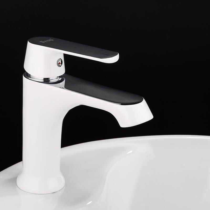 Смеситель для раковины белый/хром Frap F1031