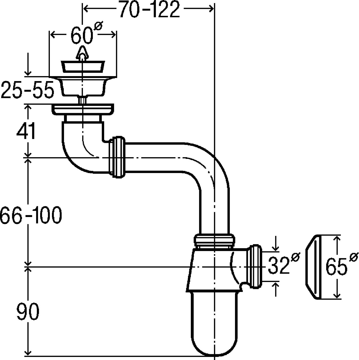 Сифон для биде Viega трубный, 148355