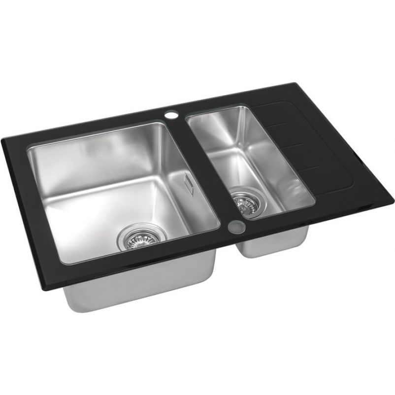 Мойка со стеклом ZorG GS 7850-2 black