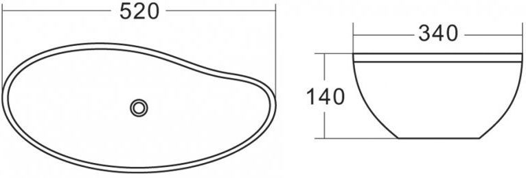 Раковина керамическая накладная Belbagno 52x34, BB1362
