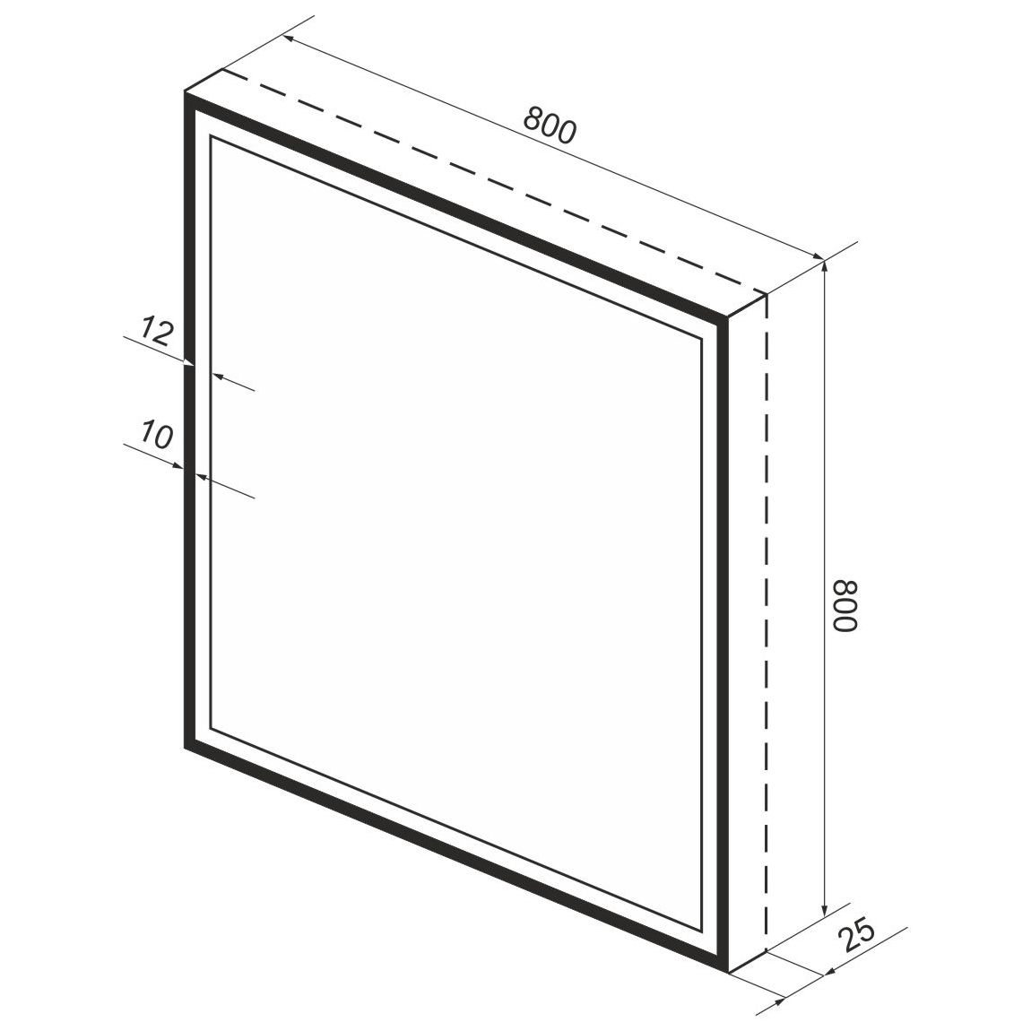 Квадратное зеркало с фронтальной LED-подсветкой Wellsee 7 Rays' Spectrum 80x80, 172200450