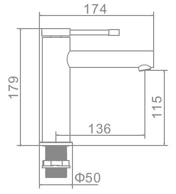 Смеситель для умывальника Ledeme L1047