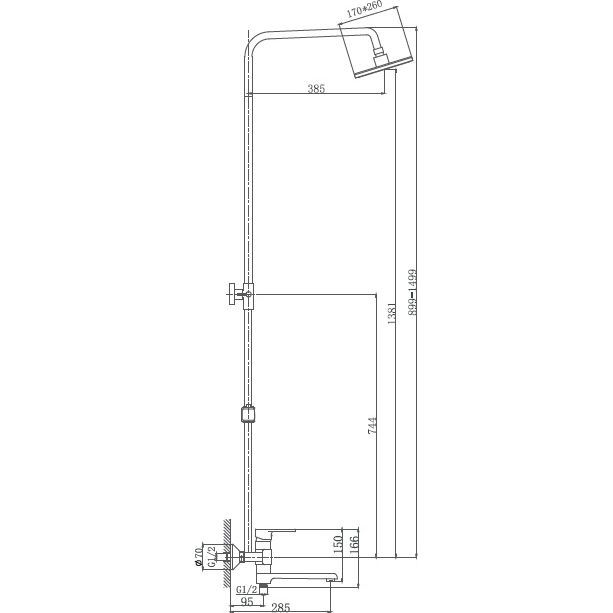 Душевая система с верхним душем, смесителем и ручной лейкой Haiba HB2424