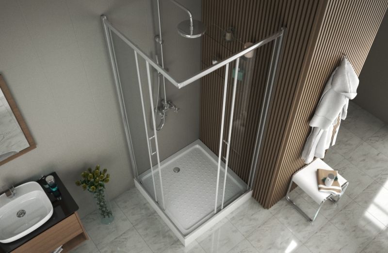 Квадратный душевой уголок Bravat Drop 90x90, BS090.2200A