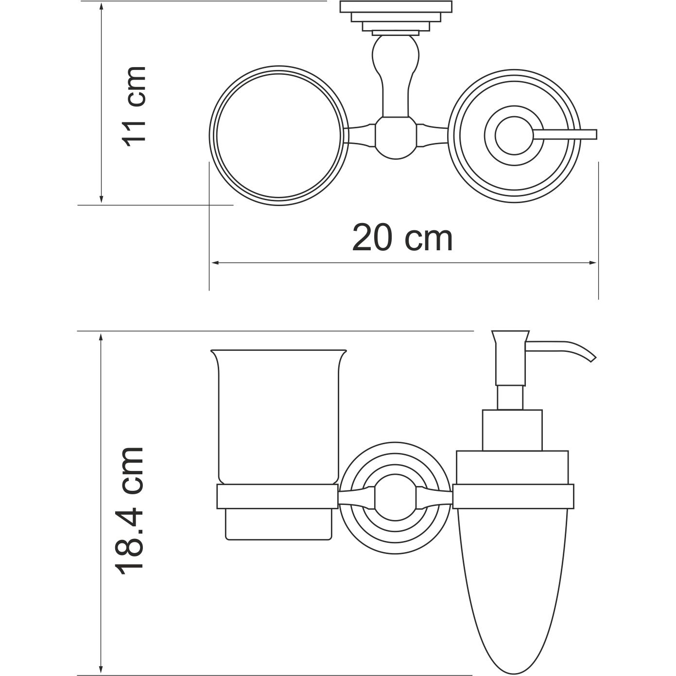 Держатель стакана и дозатора WasserKRAFT Ammer, K-7089