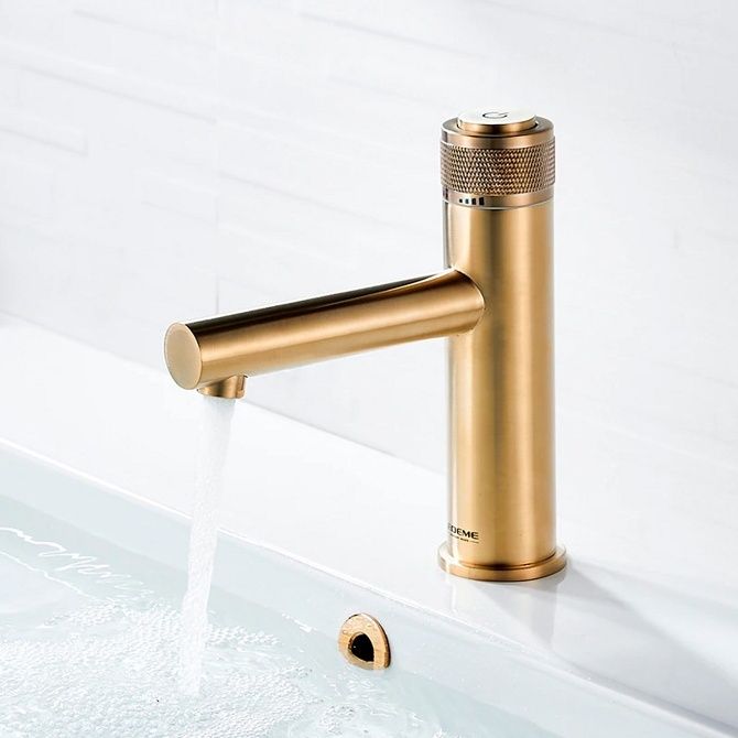 Смеситель для умывальника золото сатиновое Ledeme L1076Y