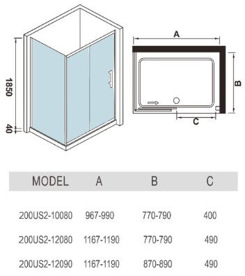 Душевая уголок WeltWasser WW200 200US22