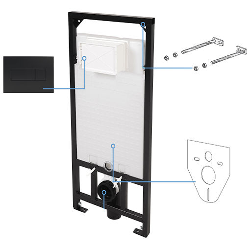 Инсталляция для унитаза Deante, кнопка черная, CST_X50S