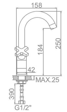 Смеситель для умывальника Ledeme L1084-2