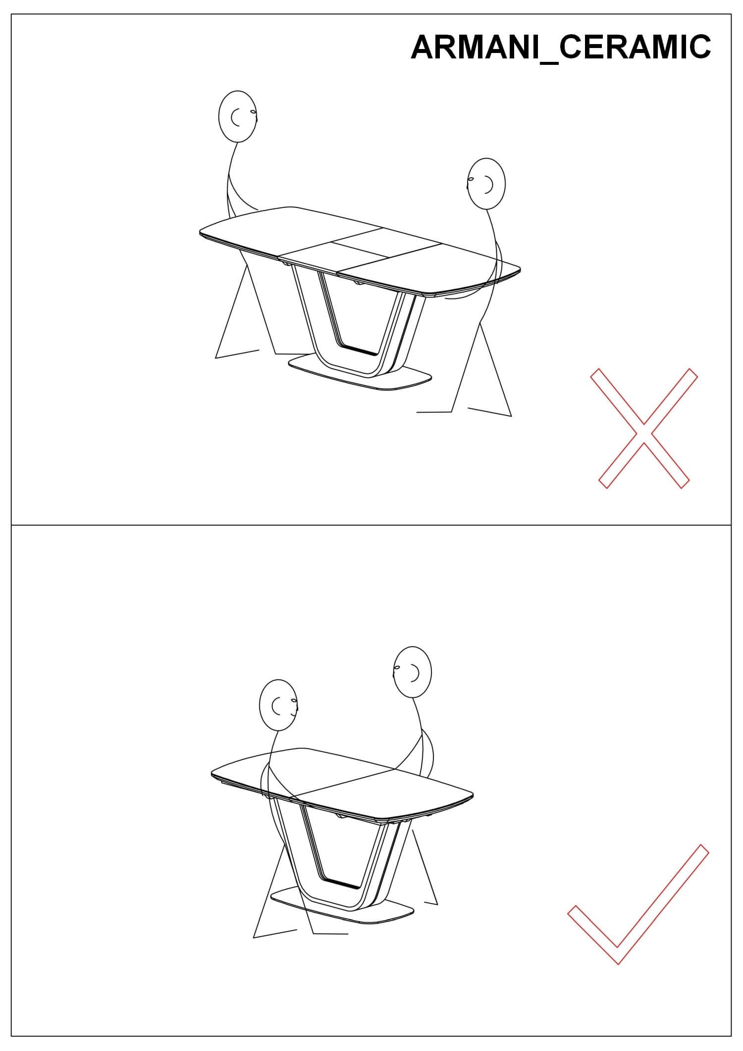 Стол обеденный Signal Armani Ceramic 160 раскладной белый мат/черный мат, ARMANIBC160