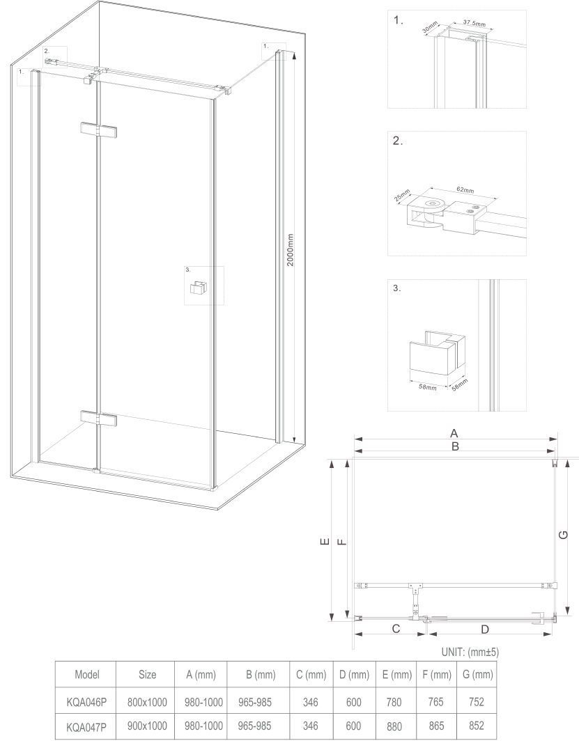Кабина прямоугольная Deante Arnika