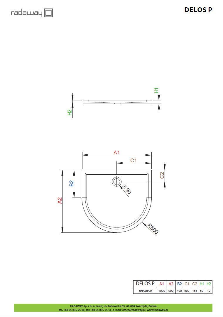Душевой поддон Radaway Delos P