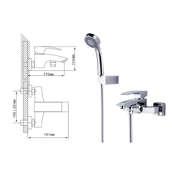 Смеситель для ванны Gappo G3007