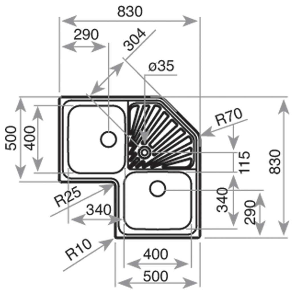 Кухонная мойка Teka ANGULAR 2B POLISHED, 10118005
