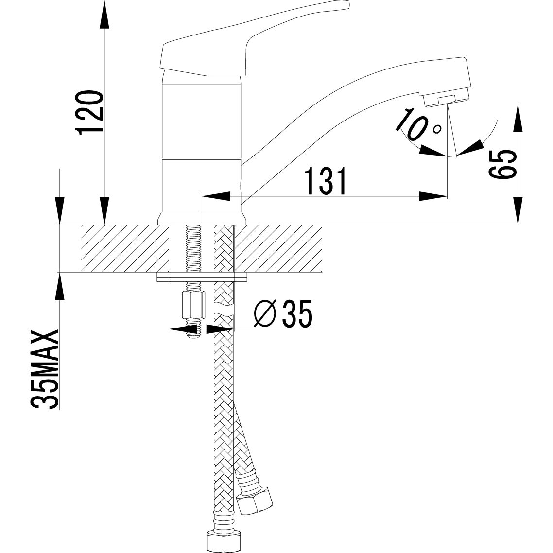 Смеситель для умывальника с поворотным изливом Lemark Omega, LM3107C