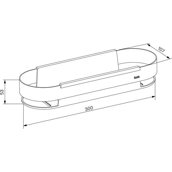 Полка, нержавеющая сталь, черная, Iddis, SHE12SBi44