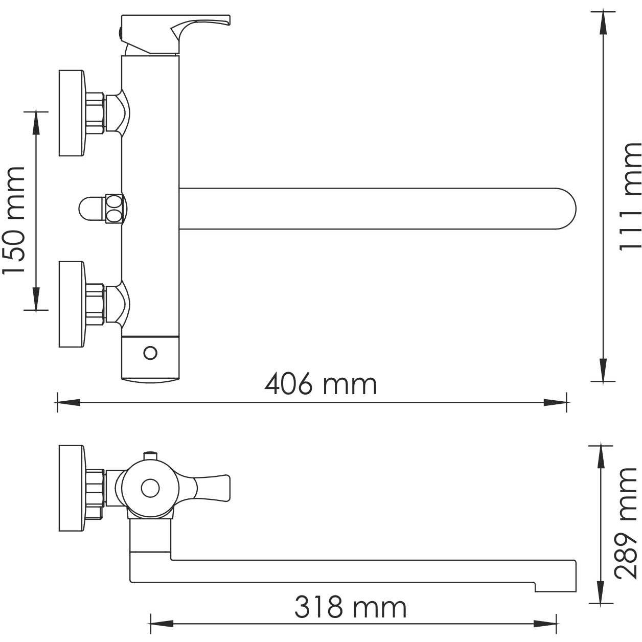 Смеситель для ванны с длинным изливом WasserKRAFT Berkel, 4802L